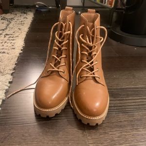 Madewell combat boots in brown